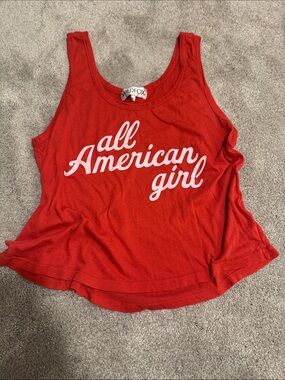 Wildfox Red "All American Girl" Graphic Tank